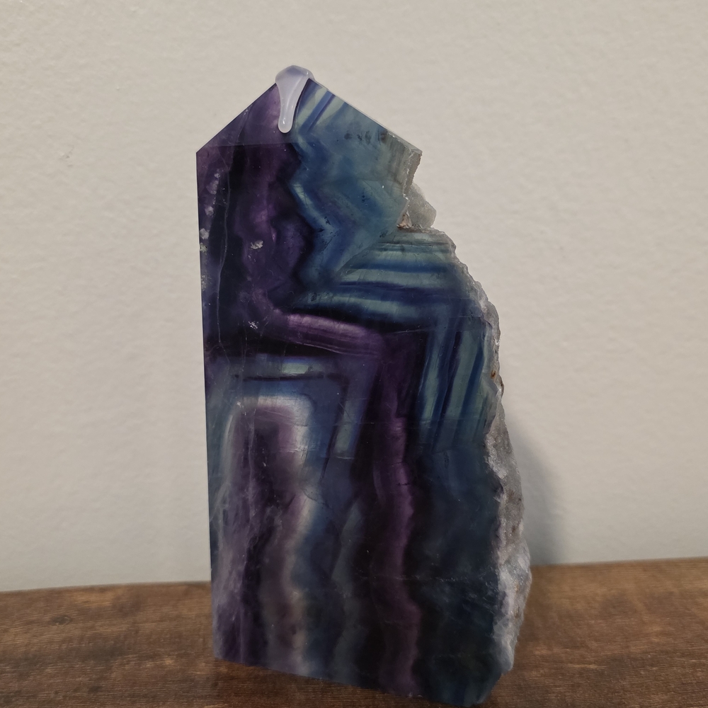Purple and Blue Fluorite Raw Edge Tower - Picture 3 of 7